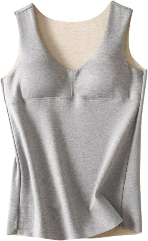 Camisole Tops for Women Built In Bra Sexy V Neck Tank Tops Slim Fit Crop Underwear Tops Lightweight Thermal Tops