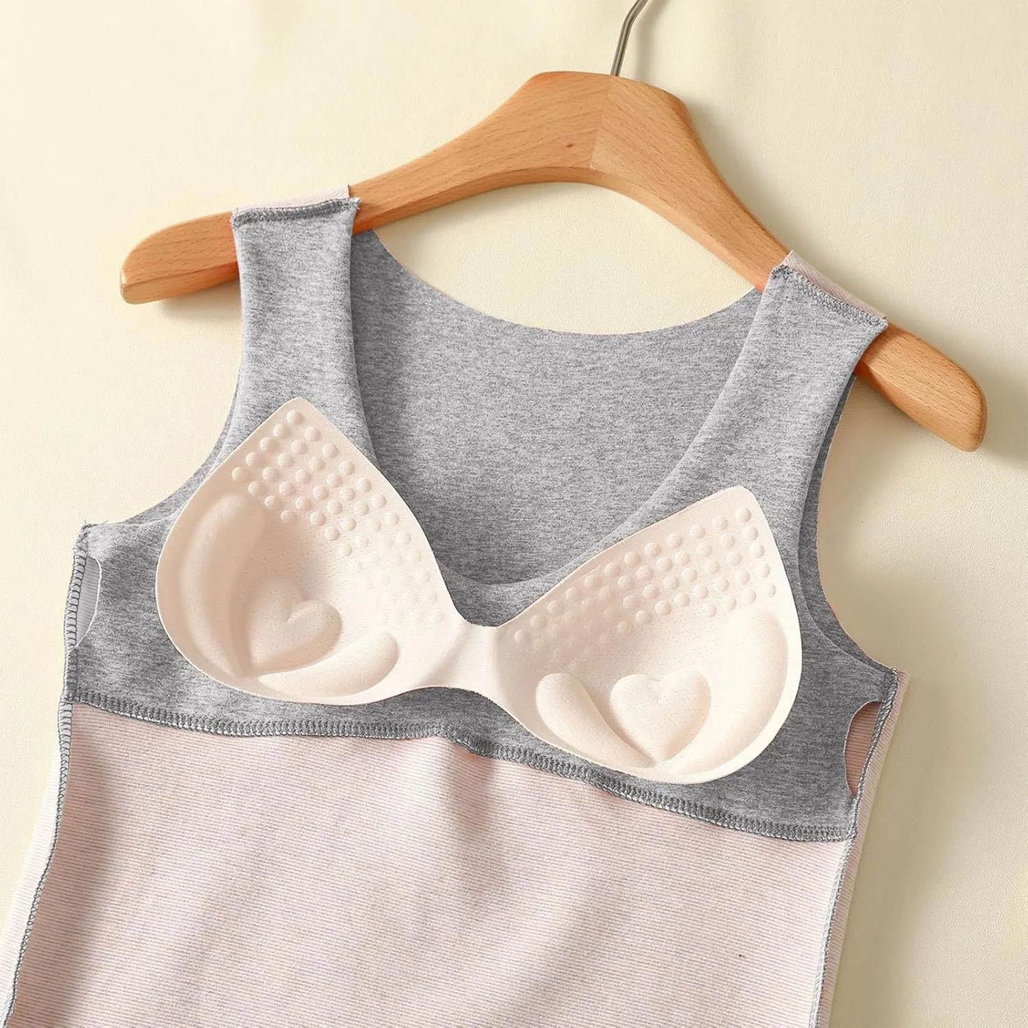 Camisole Tops for Women Built In Bra Sexy V Neck Tank Tops Slim Fit Crop Underwear Tops Lightweight Thermal Tops