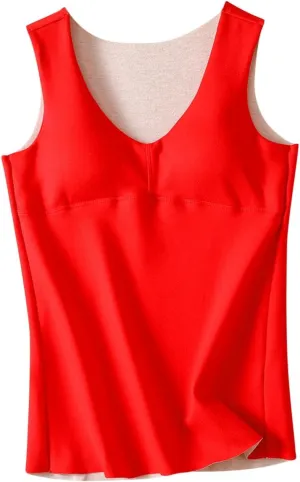 Camisole Tops for Women Built In Bra Sexy V Neck Tank Tops Slim Fit Crop Underwear Tops Lightweight Thermal Tops