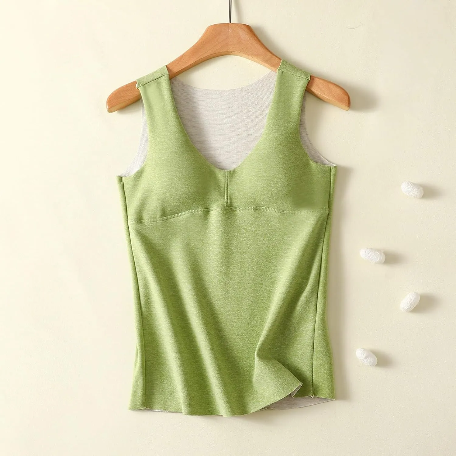 Camisole Tops for Women Built In Bra Sexy V Neck Tank Tops Slim Fit Crop Underwear Tops Lightweight Thermal Tops