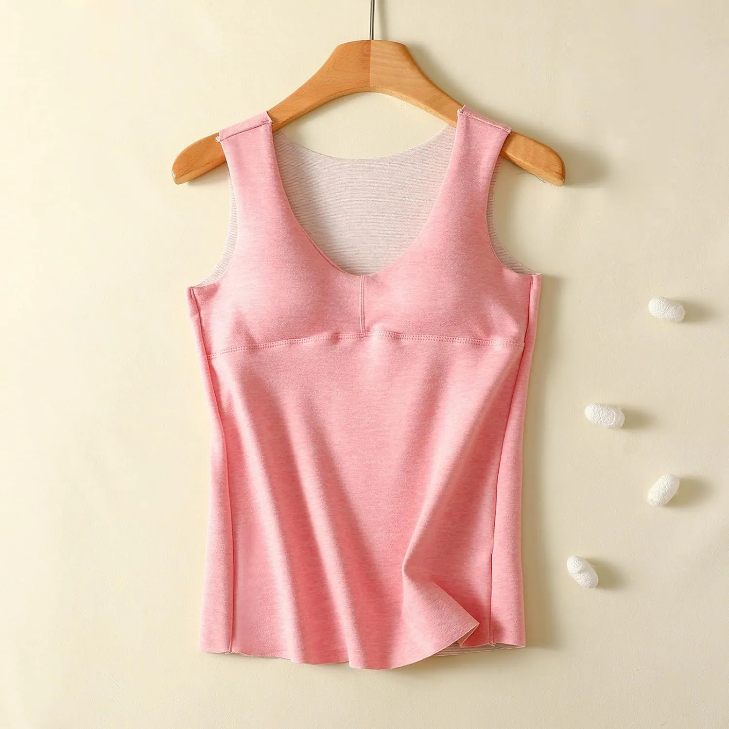 Camisole Tops for Women Built In Bra Sexy V Neck Tank Tops Slim Fit Crop Underwear Tops Lightweight Thermal Tops