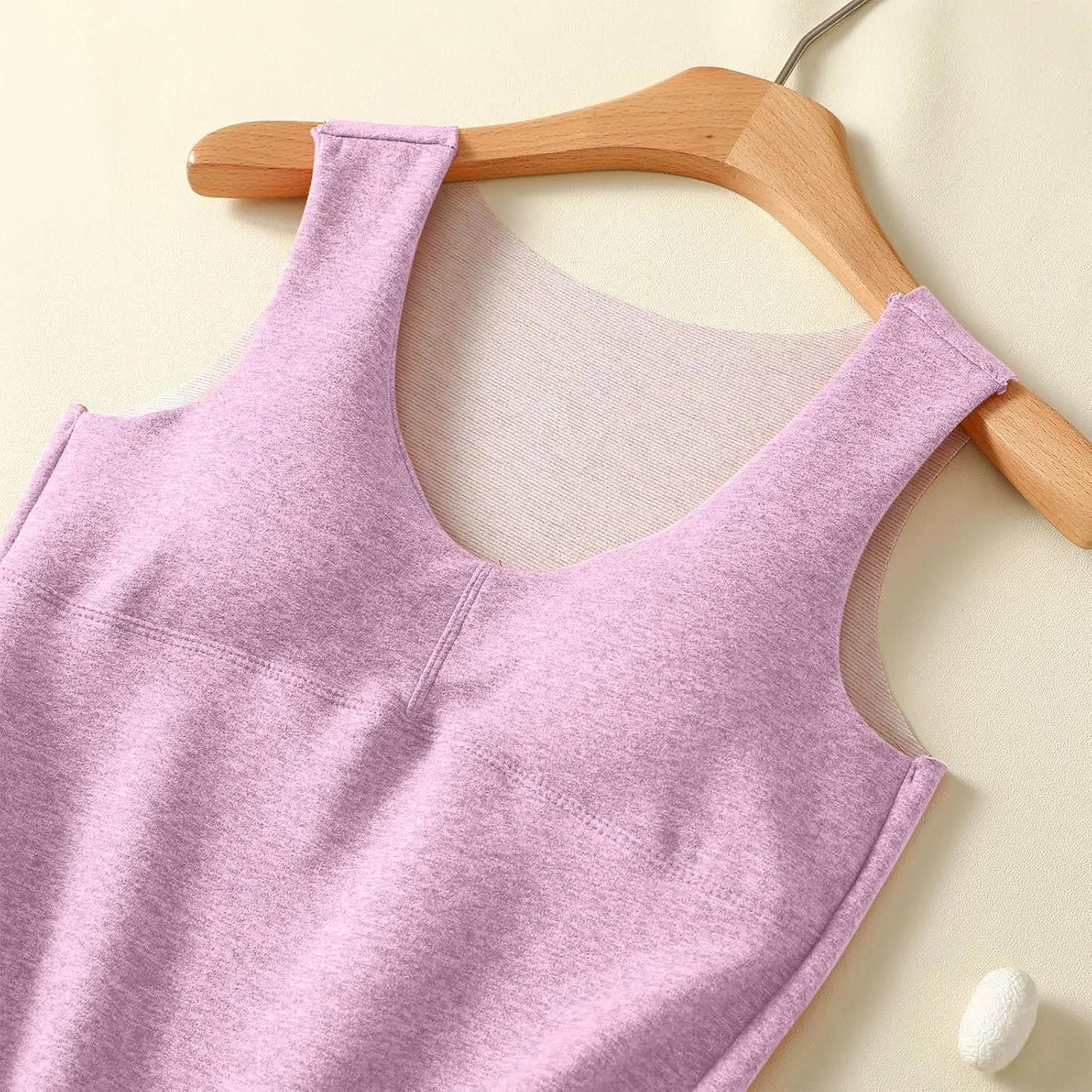 Camisole Tops for Women Built In Bra Sexy V Neck Tank Tops Slim Fit Crop Underwear Tops Lightweight Thermal Tops