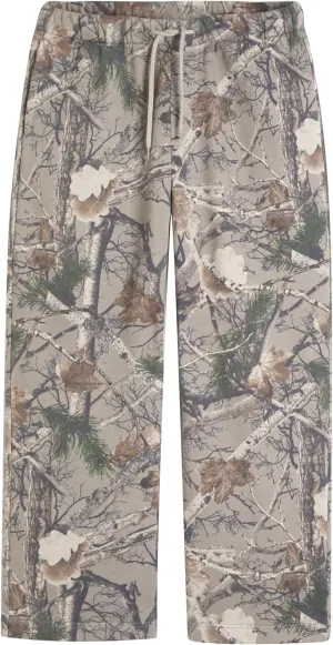 Camo Pants for Women Drawstring Wide Leg Cargo Pants Baggy High Waisted Sweatpants Fleece Y2k Camouflage Jogger Pants