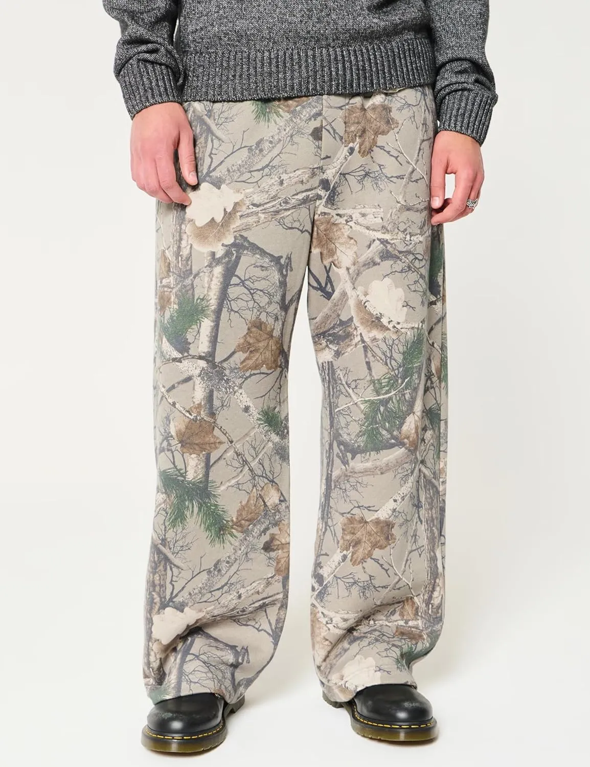 Camo Pants for Women Drawstring Wide Leg Cargo Pants Baggy High Waisted Sweatpants Fleece Y2k Camouflage Jogger Pants