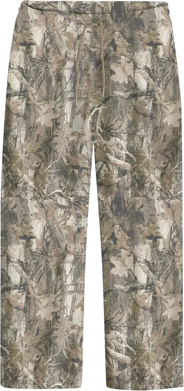 Camo Pants for Women Drawstring Wide Leg Cargo Pants Baggy High Waisted Sweatpants Fleece Y2k Camouflage Jogger Pants