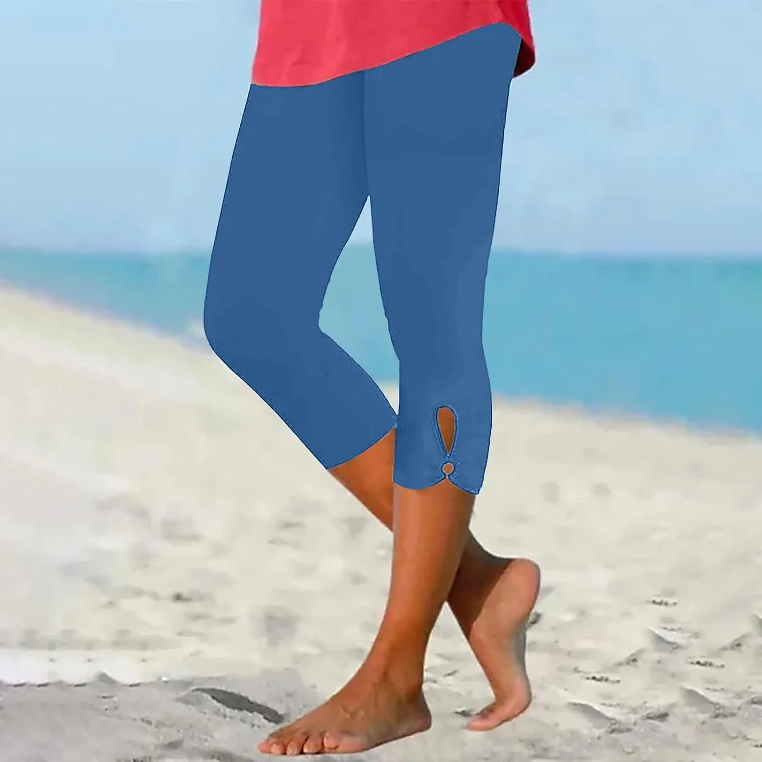 Capri Leggings for Women 2025 Stretch Capri Pants Plus Size Capris Summer Capris High Waisted Soft Yoga Pants Trendy