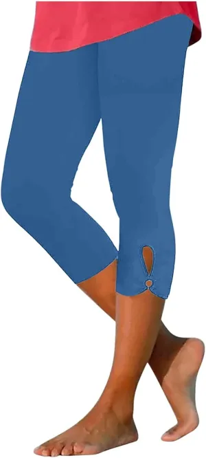 Capri Leggings for Women 2025 Stretch Capri Pants Plus Size Capris Summer Capris High Waisted Soft Yoga Pants Trendy