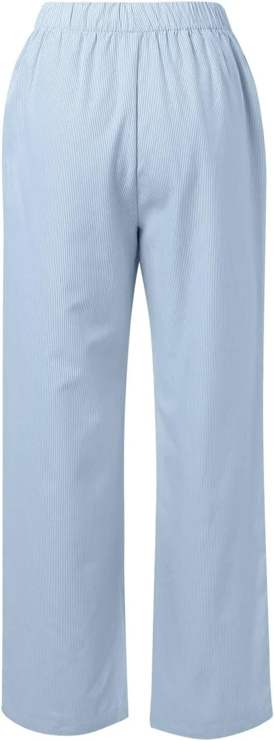 Cargo Pants for Women Winter Casual Business Slacks with Pockets Solid Color Elastic Waist