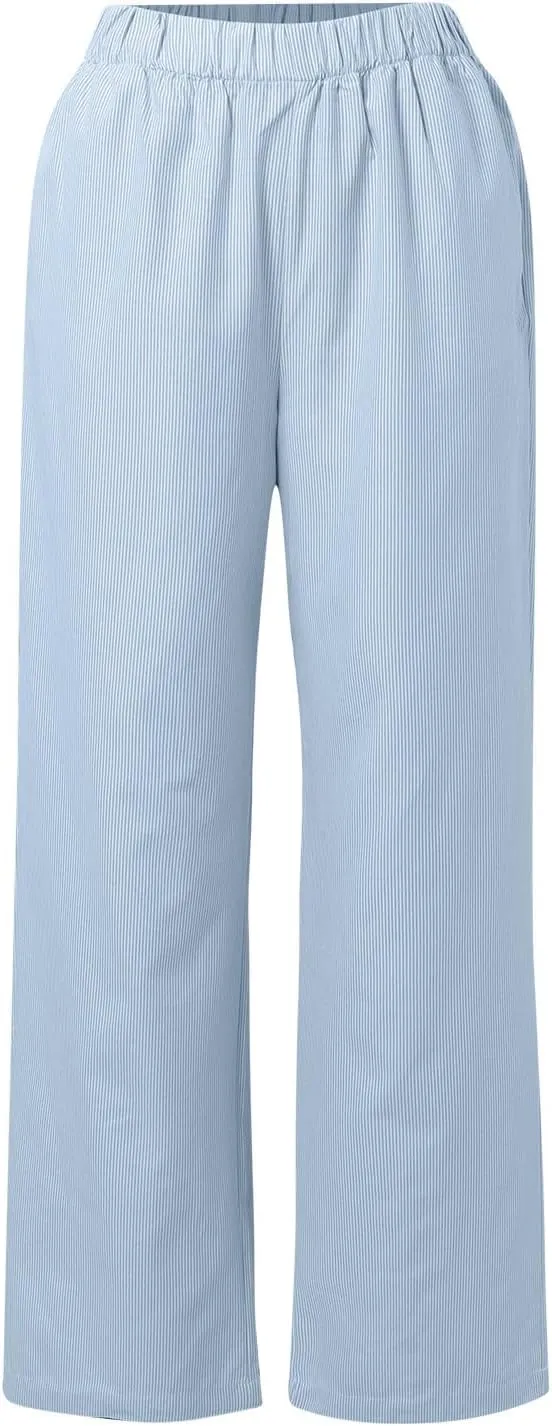 Cargo Pants for Women Winter Casual Business Slacks with Pockets Solid Color Elastic Waist