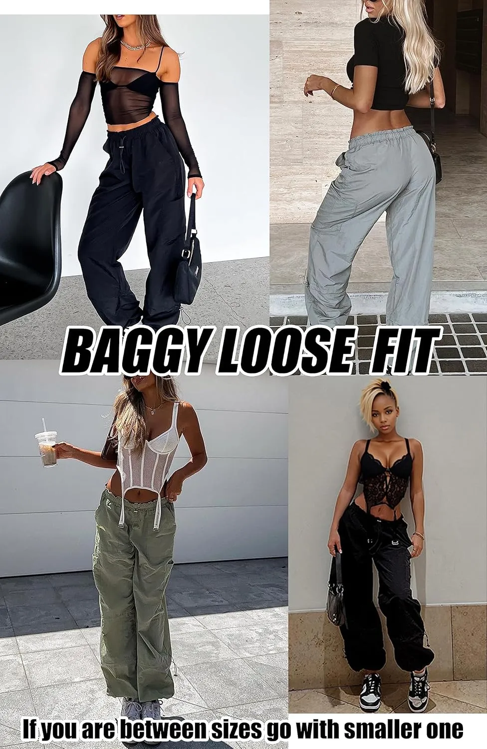 Cargo Pants Women Baggy - Parachute Pants for Women, Rave Pants Y2K Pants, Festival Outfits for Women