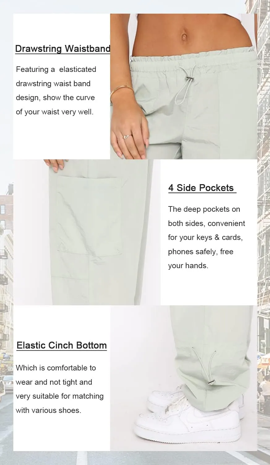 Cargo Pants Women Baggy - Parachute Pants for Women, Rave Pants Y2K Pants, Festival Outfits for Women