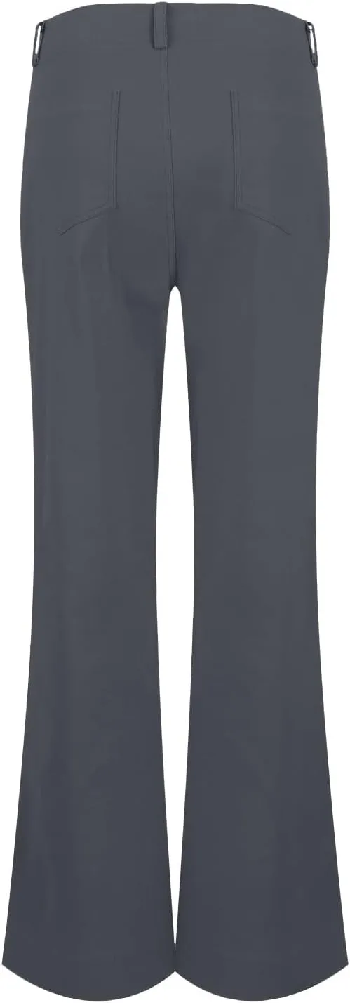Casual Flare Pants for Women Classic Stretch Twill Pants High Waisted Chino Pants Comfy Wide Leg Pants with Pockets