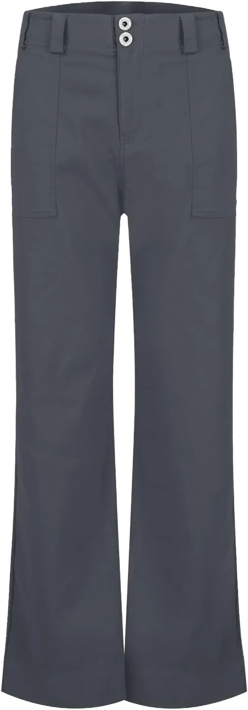 Casual Flare Pants for Women Classic Stretch Twill Pants High Waisted Chino Pants Comfy Wide Leg Pants with Pockets