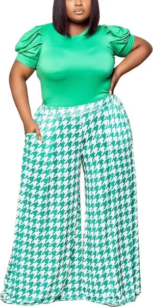 Casual Palazzo Pants for Women Lounge Pants Wide Leg Trousers Women Skirt Pants with Elastic Waistband