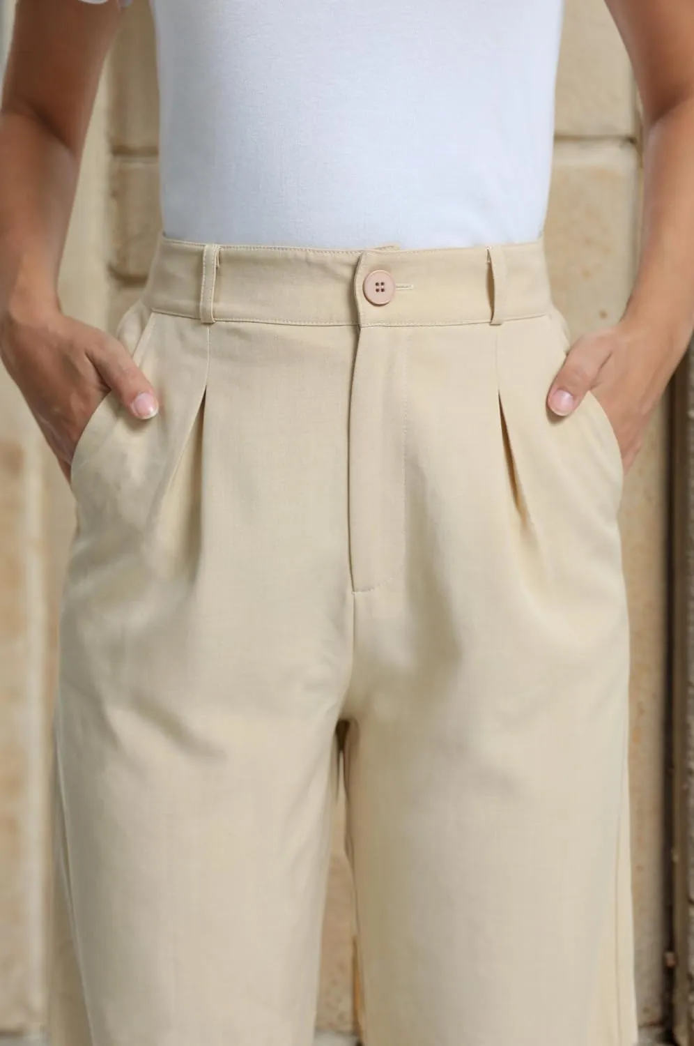 Casual Work Pants Women High Waisted with Pockets Ankle Length Business Traped Slacks Pants Trousers