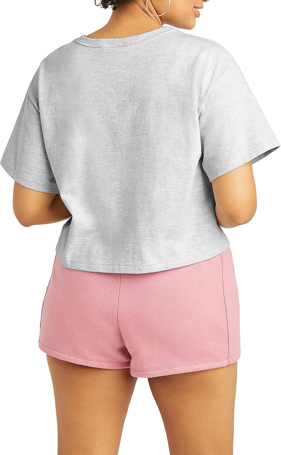 Champion Women's Cropped Reverse Weave Crew, Left Chest C