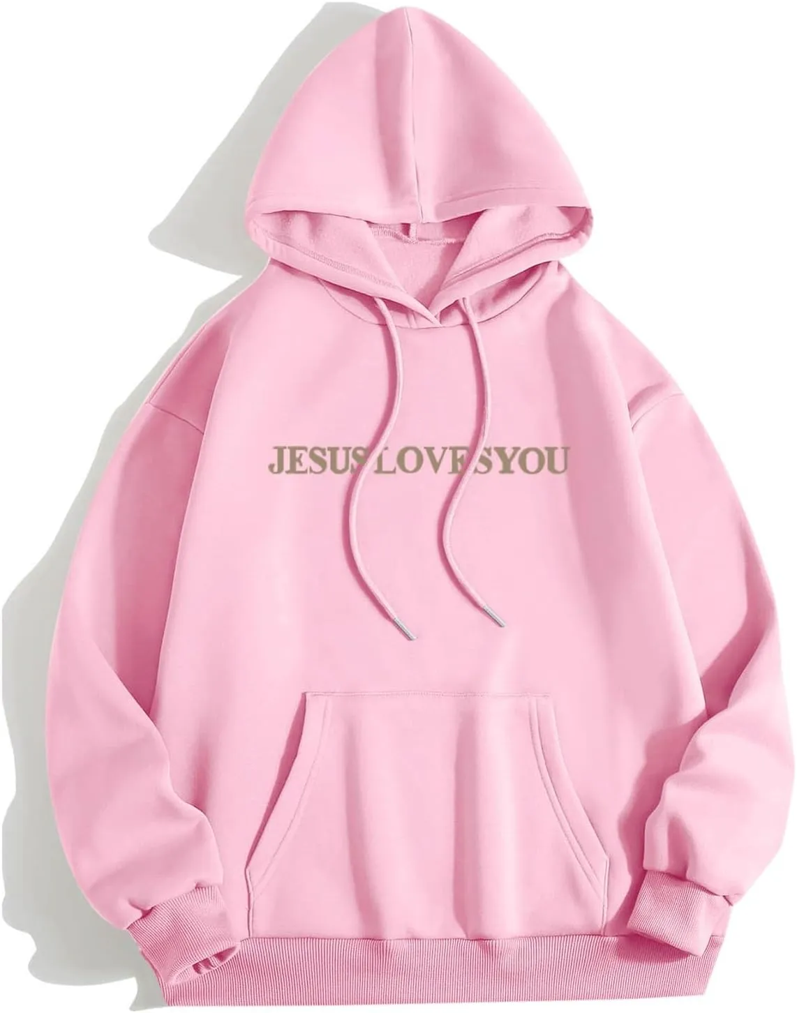 Christian Sweatshirt Women Jesus Loves You Hoodie Oversized Jesus Faith Pullover Inspirational Long Sleeve Tops