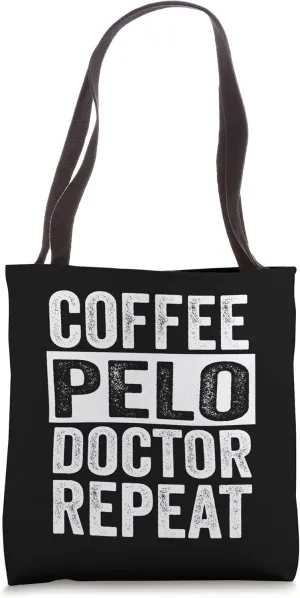 Coffee Cycle Doctor Repeat, Funny Vintage Spinning Cycling Tote Bag