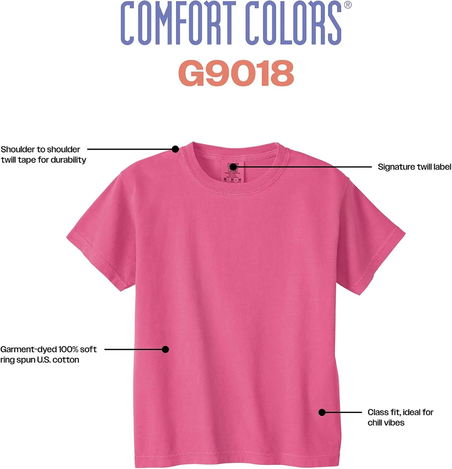 Comfort Colors Kids' Ring Spun T-Shirt, 3-Pack, Style G9018