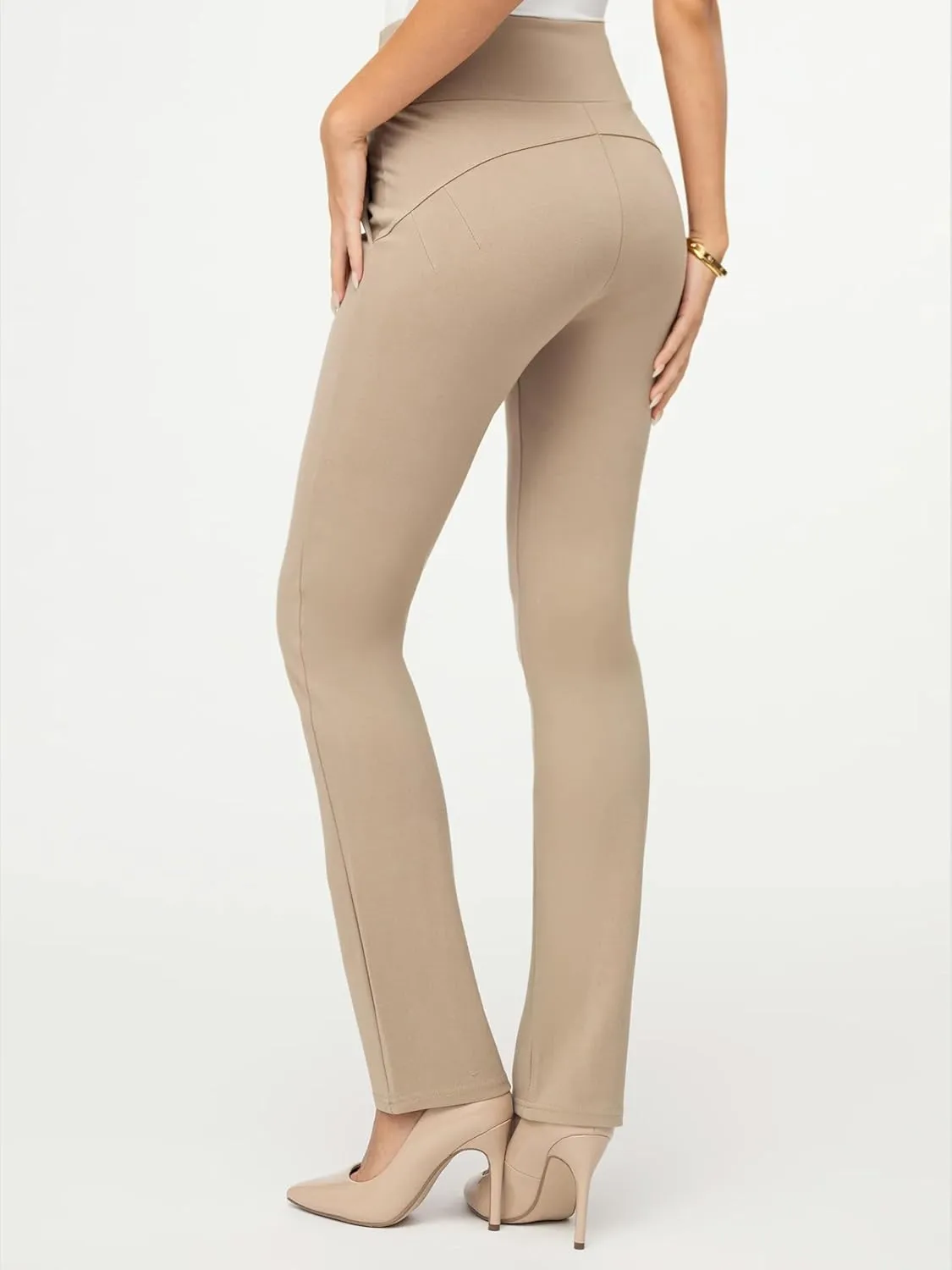 Conceited Dress Pants for Women with Pockets - Stretch Ponte Fabric - Wear to Work - Tummy Control (Available in Plus Size)