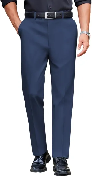 COOFANDY Mens Classic Casual Dress Pants Expandable Waist Suit Pant Slim Fit Flat Front Slacks