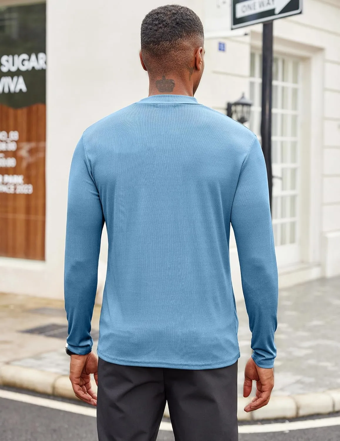 COOFANDY Men's Mock Turtleneck Long Sleeve Shirts Slim Fit Basic T-Shirt Lightweight Ribbed Pullover Sweater