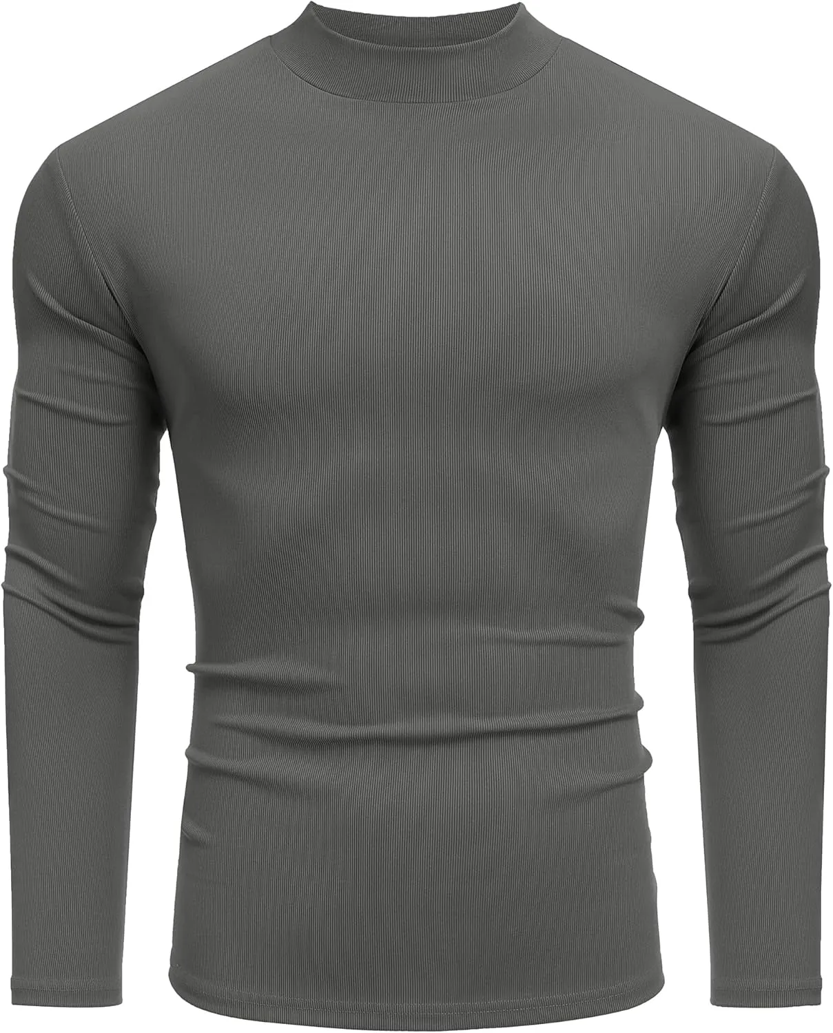 COOFANDY Men's Mock Turtleneck Long Sleeve Shirts Slim Fit Basic T-Shirt Lightweight Ribbed Pullover Sweater