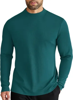 COOFANDY Men's Mock Turtleneck Long Sleeve Shirts Slim Fit Basic T-Shirt Lightweight Ribbed Pullover Sweater
