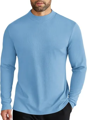 COOFANDY Men's Mock Turtleneck Long Sleeve Shirts Slim Fit Basic T-Shirt Lightweight Ribbed Pullover Sweater