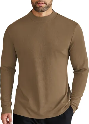 COOFANDY Men's Mock Turtleneck Long Sleeve Shirts Slim Fit Basic T-Shirt Lightweight Ribbed Pullover Sweater