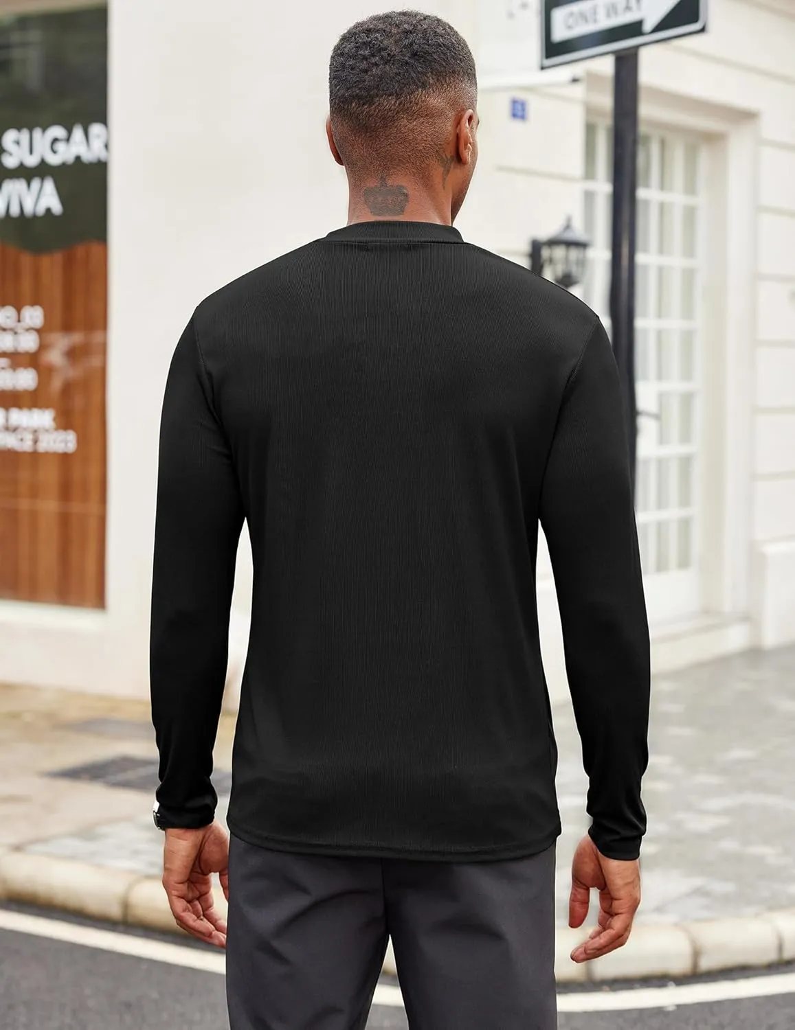COOFANDY Men's Mock Turtleneck Long Sleeve Shirts Slim Fit Basic T-Shirt Lightweight Ribbed Pullover Sweater