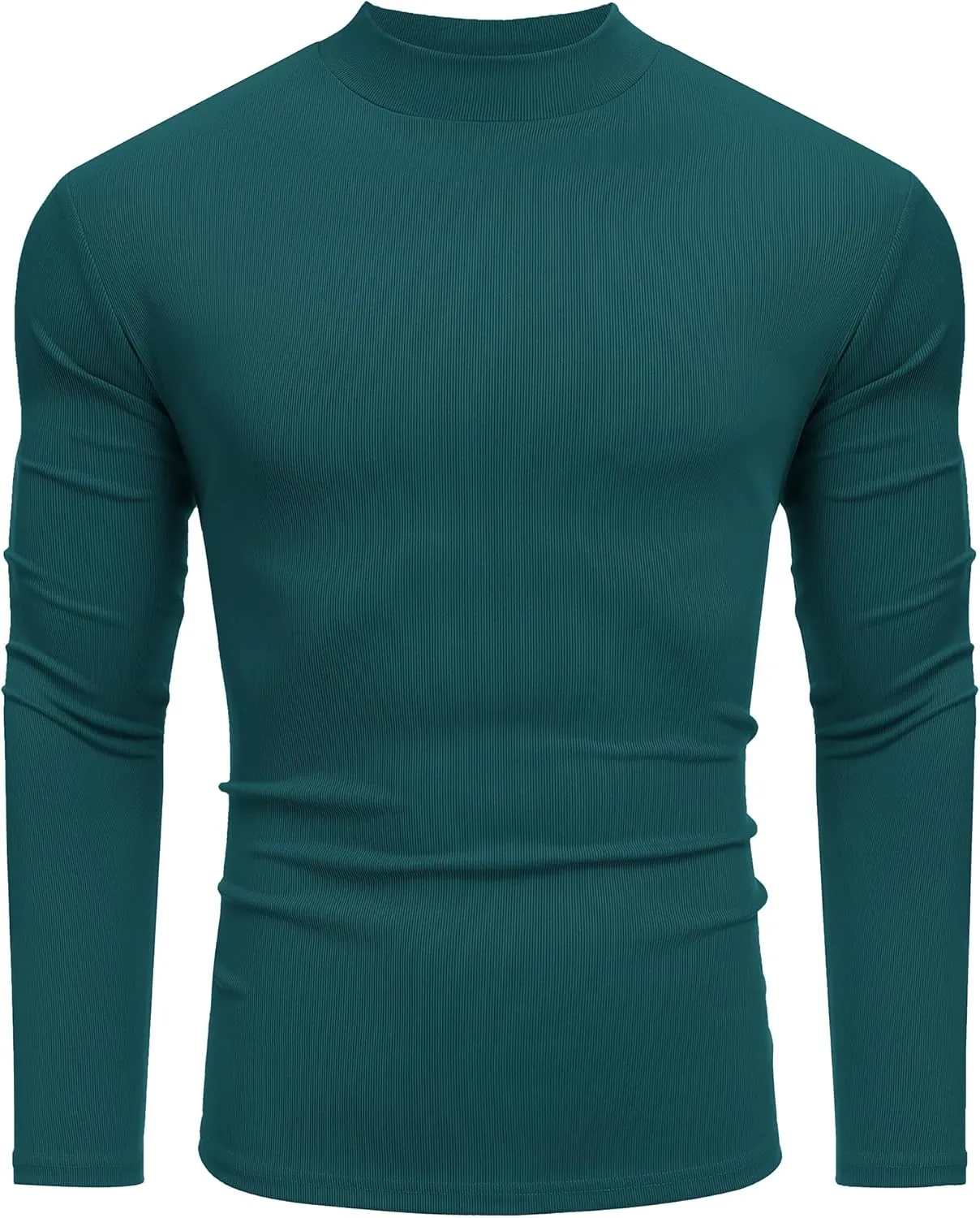 COOFANDY Men's Mock Turtleneck Long Sleeve Shirts Slim Fit Basic T-Shirt Lightweight Ribbed Pullover Sweater