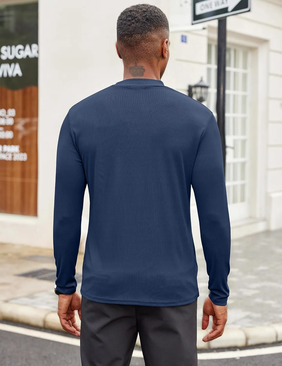 COOFANDY Men's Mock Turtleneck Long Sleeve Shirts Slim Fit Basic T-Shirt Lightweight Ribbed Pullover Sweater