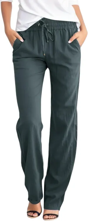 Corduroy Pleated Pants for Women Winter Irregular Travel Slacks with Pockets Barrel Pants Water Resistant
