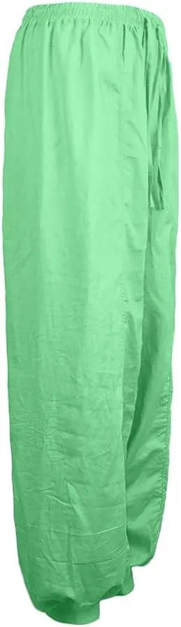 Cotton Pants for Women Dress Beach Baggy Waist Pants with Pockets Plain Color Hiking Palazzo Pants for Women Dance