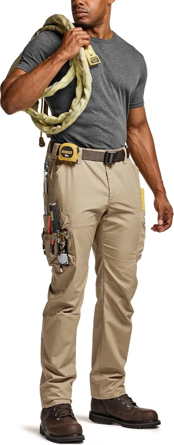 CQR Men's Quick Dry Work Pants, Water Resistant Outdoor Tactical Pants, Lightweight Stretch Cargo Hiking Pants