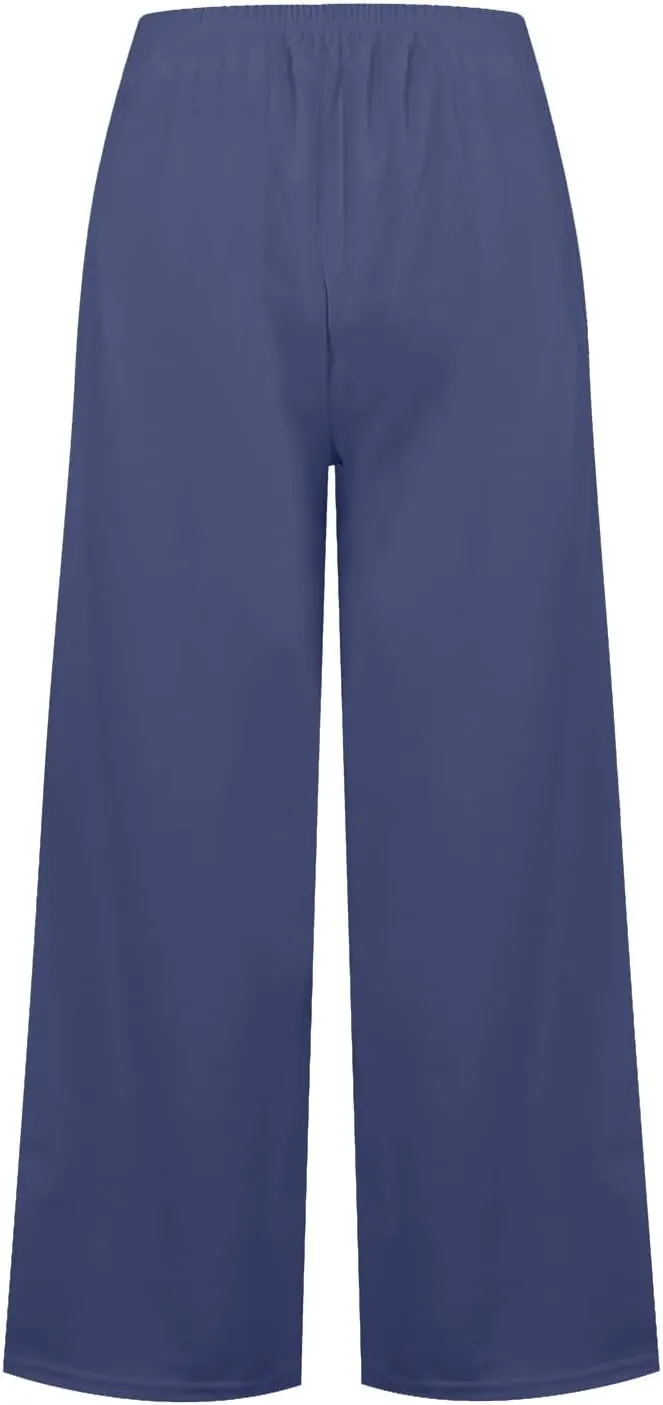 Culottes for Women Summer Dress Pants 2024 Work High Waist Business Casual Wide Leg Long Palazzo Pants Regular Size