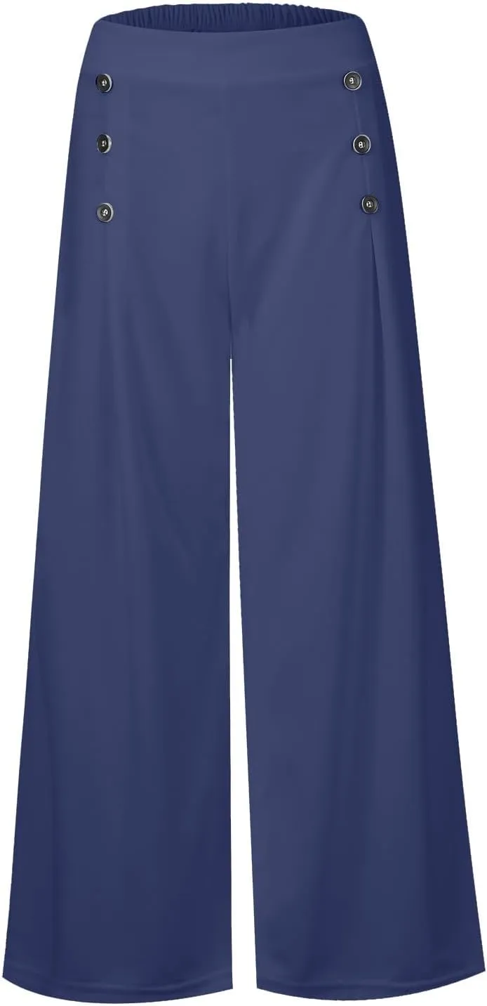 Culottes for Women Summer Dress Pants 2024 Work High Waist Business Casual Wide Leg Long Palazzo Pants Regular Size