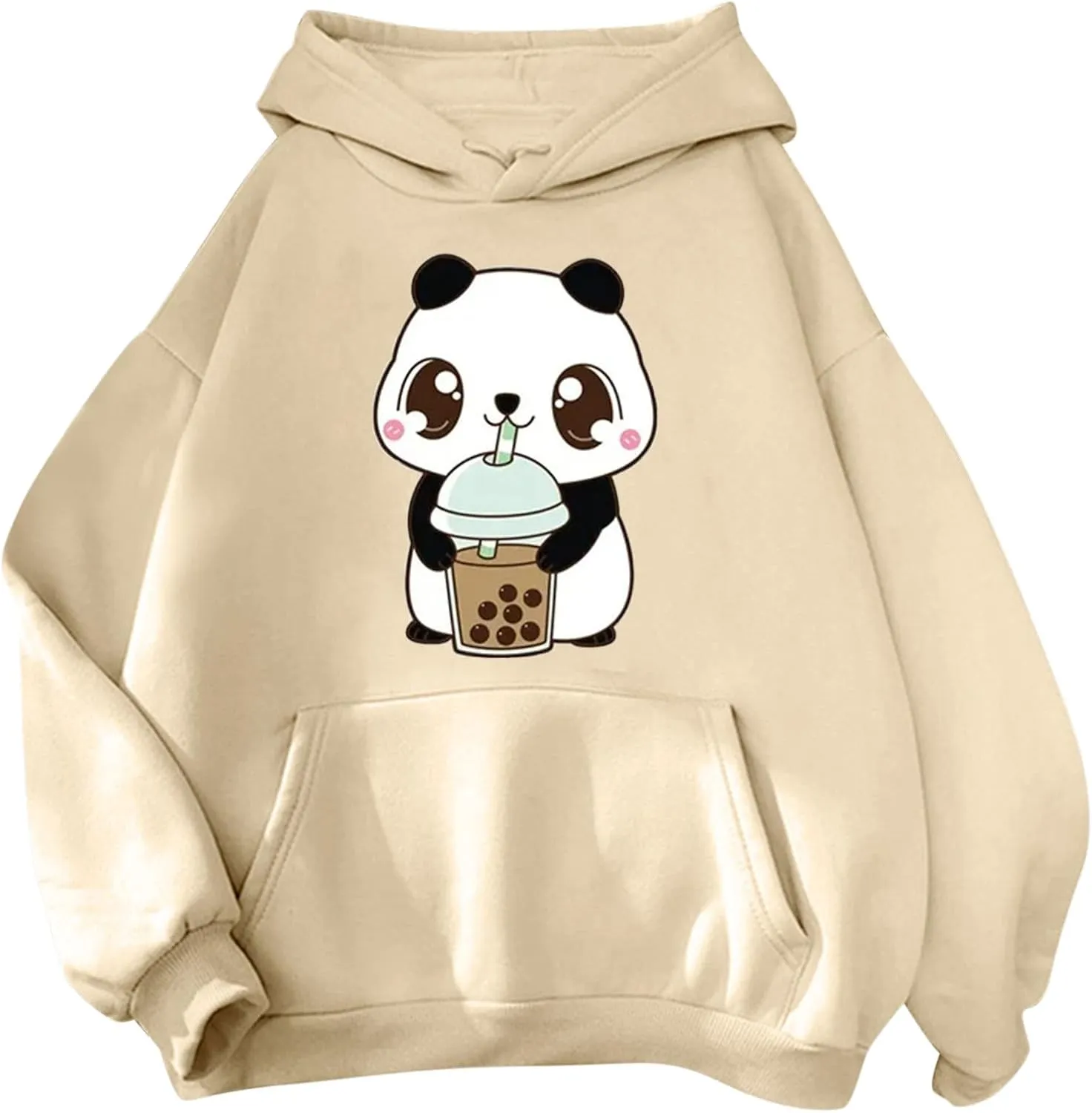 Cute Hoodies for Women Lovely Print Long Sleeved Drawstring Sweatshirts Casual Pullovers Tops with Pocket for Teen Girls