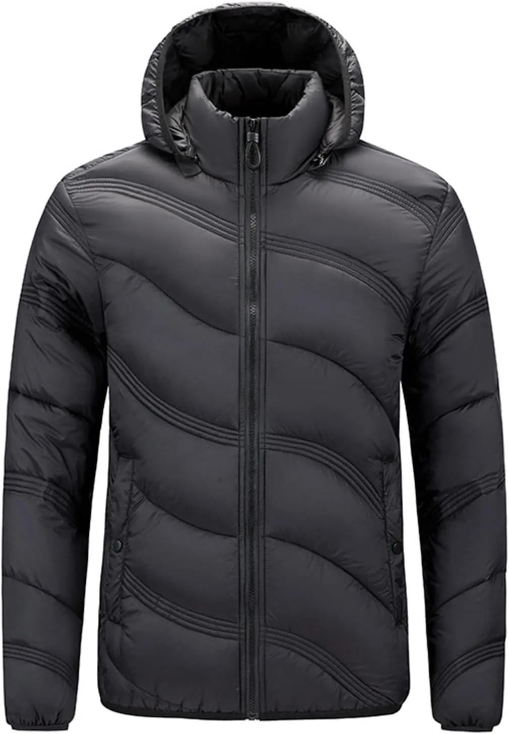 Daily Deals of Todays Hoodies Coat Men Men Jacket Men Leather Jacket Hood Lightweight Summer Jackets Men Flannel Shirts Men Faux Hooded Cotton Padded Outerwear and Coat A-Black
