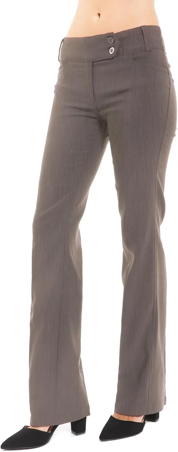 Design by Olivia Women's Relaxed Boot-Cut Office Pants Trousers Slacks
