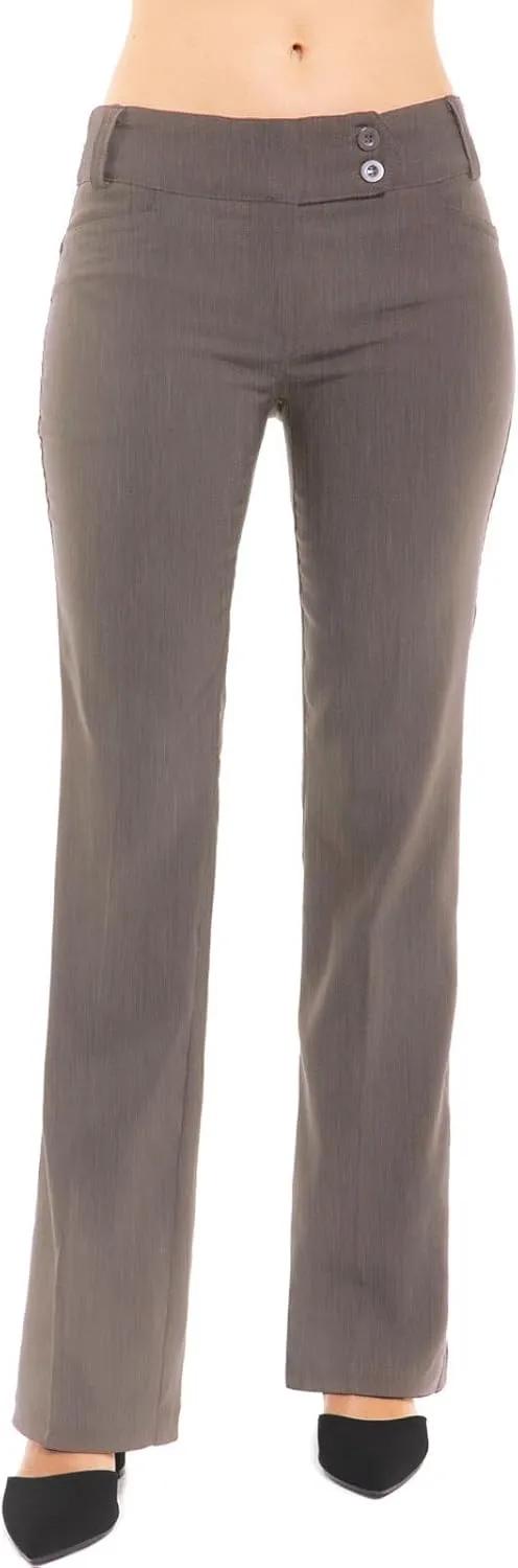 Design by Olivia Women's Relaxed Boot-Cut Office Pants Trousers Slacks