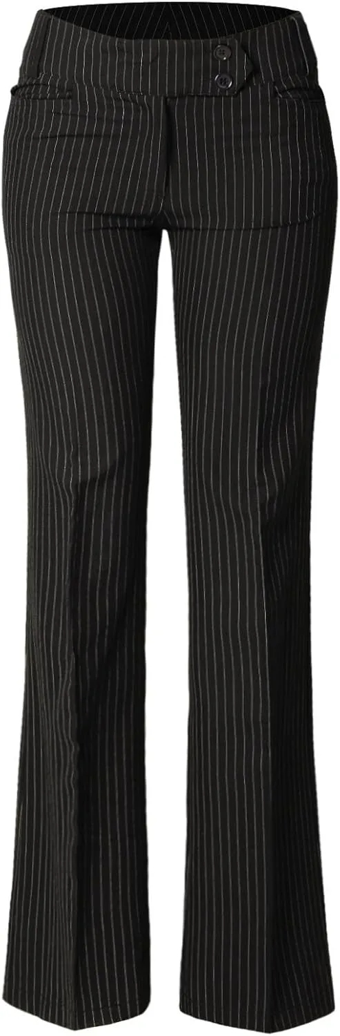 Design by Olivia Women's Relaxed Boot-Cut Office Pants Trousers Slacks