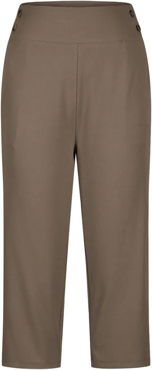 Dressy Capri Pants for Women High Waist Stretch Office Work Crop Pant Soft Dress Suit Pants Yoga Slacks with Pocket
