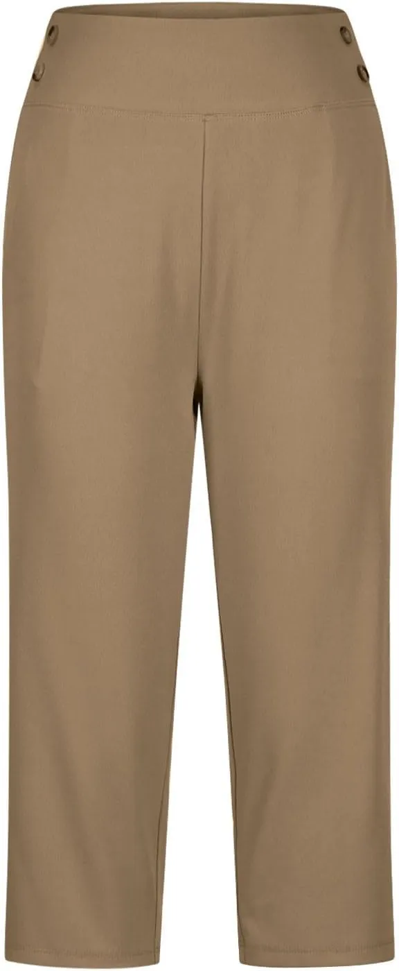 Dressy Capri Pants for Women High Waist Stretch Office Work Crop Pant Soft Dress Suit Pants Yoga Slacks with Pocket