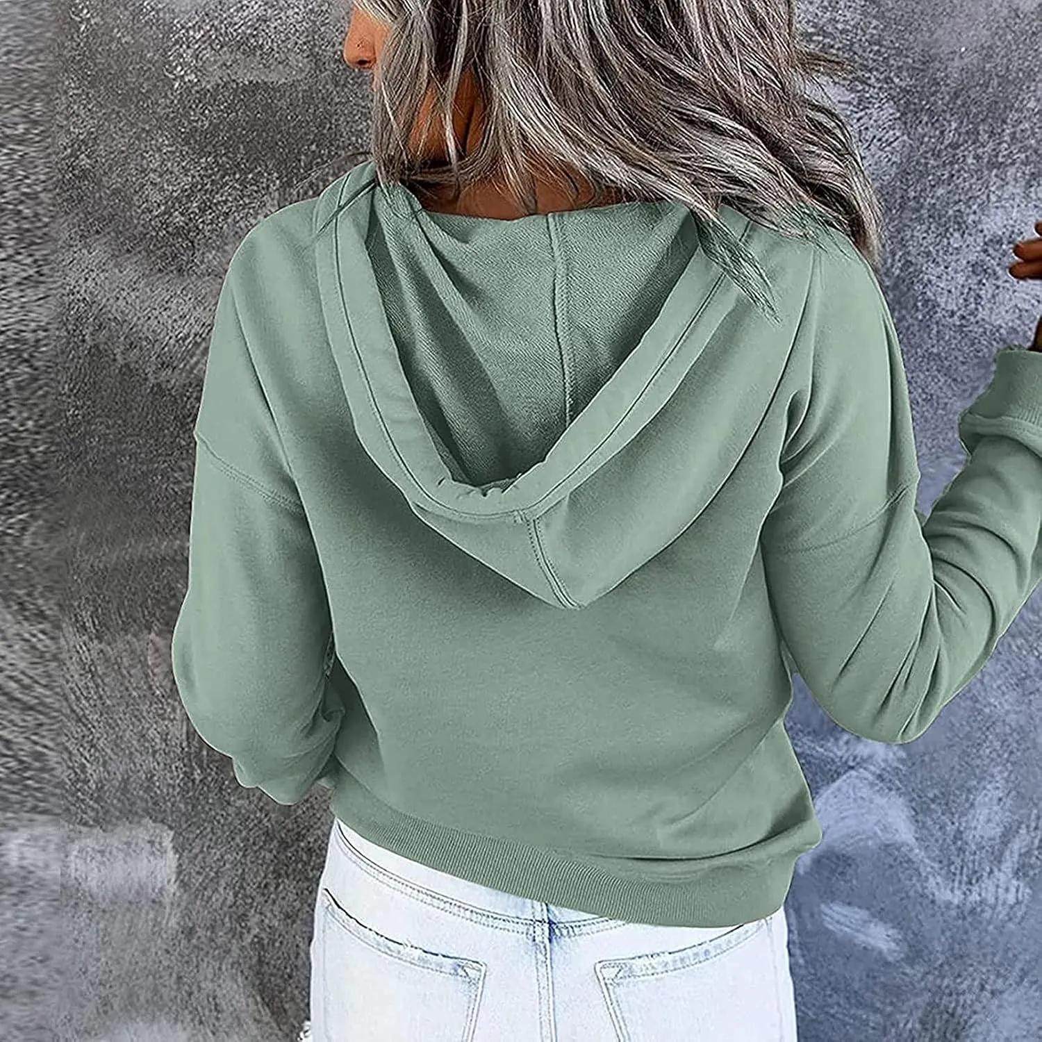 Dressy Casual Hoodies For Women Long Sleeve Pullover Tops Drawstring Hooded Sweatshirts Fall Fashion Outfits 2024