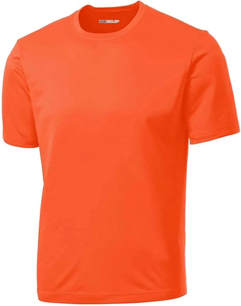 DRI-EQUIP Short Sleeve Moisture Wicking Running Shirts in Sizes XS-4XL