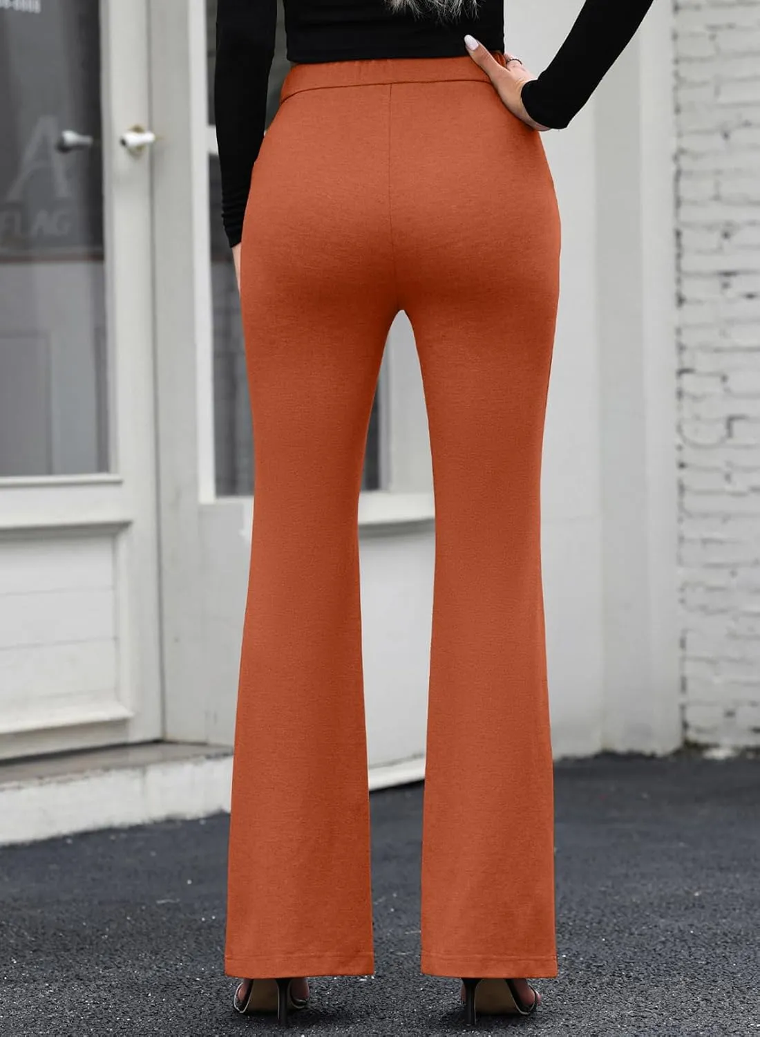 EVALESS Womens Dress Pants 2024 Fashion High Waisted Casual Flare Pants Slim Stretch Business Work Pants