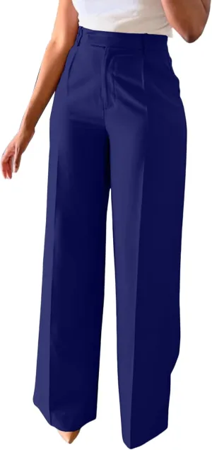 Famnbro Womens Dress Pants Slacks High Waisted Wide Leg Yoga Business Work Pants Trousers