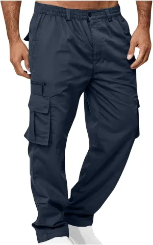 Finelylove Mens Cargo Pants Loose Fit Casual Cargo Sweatpants Outdoor Straight Flex Athletic Pants Work Hiking Joggers